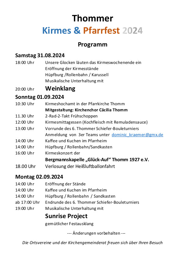 Kirmes und Pfarrfest